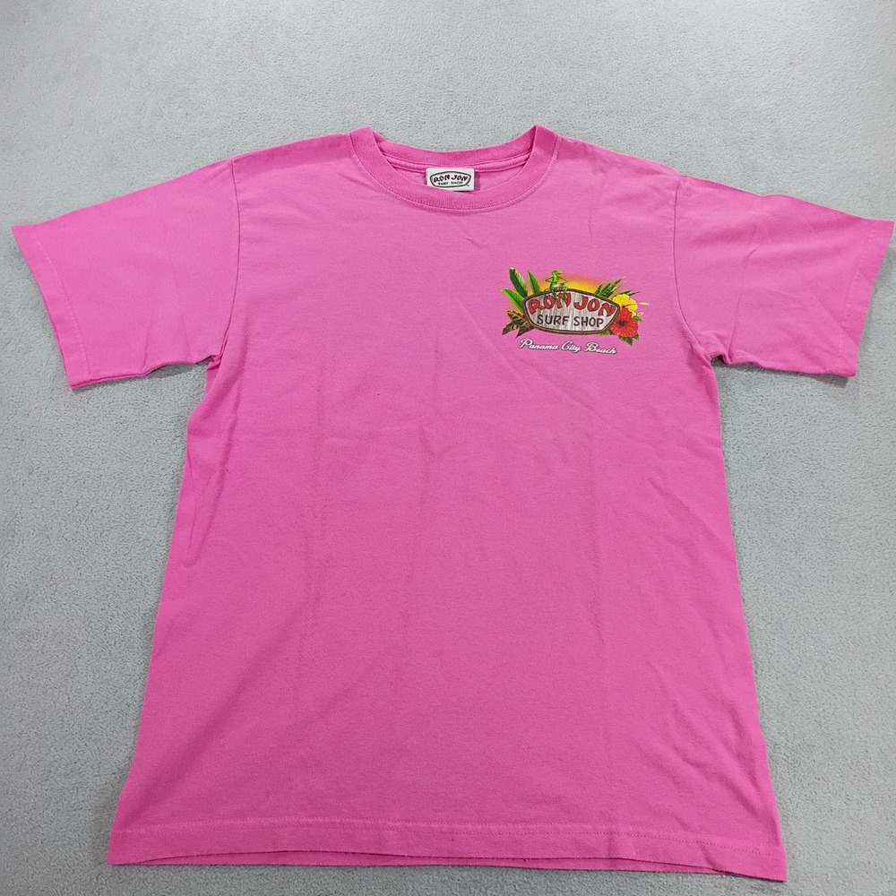 Ron Jon Surf Shop T-Shirt Pink Small Panama City Beach Tiki Graphic